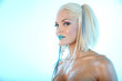 Beautiful blonde woman in makeup
