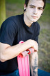 oldschool skater holding this board oldschool skater holding this board