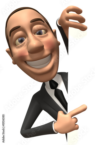 Businessman avec un panneau blanc