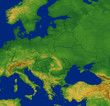 Central Europe Region Map with Terrain Central Europe Region Map with Terrain
