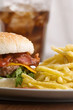 cheeseburger with fries