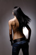 Beautiful hair from behind on studio background