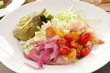 Shrimp and crab salad with tomato's, onion, artichoke,