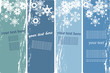 4 vertikale Winterbanner mit Schneeflocken