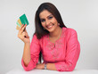 beautiful young asian woman with a credit cards
