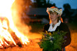 Celebration of middsummer day of Ligo in Latvia, Baltic states