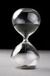 hourglass on silver and black
