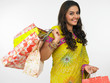 beautiful young asian woman with shopping bags