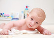 Cute newborn after bath
