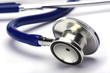 blue stethoscope isolated in white background