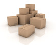 Cardboard boxes. 3D generated image Cardboard boxes. 3D generated image