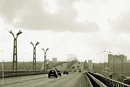 Photo: New bridge across the river Irtish. City Omsk. New bridge across the river Irtish. City Omsk.