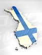 3d flag map of Finland 3d flag map of Finland