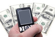mobile phone in hand and money