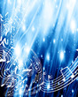 music notes on a soft blue background