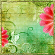 vintage green paper with flowers