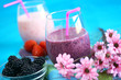 Smoothies and fresh fruits