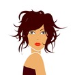 Femme visage prune