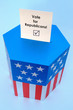Ballot box with Vote for Republicans voting card