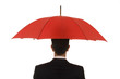 An insurance agent ready to protect you with his umbrella