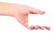 Paper card in woman hand isolated Paper card in woman hand isolated