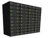 Large Web Hosting Server Rack on white