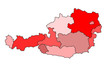 Österreich Landkarte Regionen rot