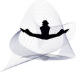 silhouette de danseur en grand écart