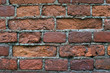Wall texture. Close-up of a very old brickwall.