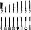 Vector: Kitchen knives and utensils Kitchen knives and utensils
