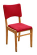 Old red chair isolated on white background