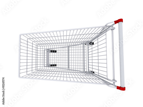 Illustration: 3D Charriot de Magasin - Vue de dessus 3D Charriot de Magasin - Vue de dessus