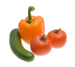 ingredients for salad, isolated, white background ingredients for salad, isolated, white background