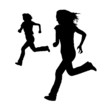 Illustration: Two Women Running Two Women Running