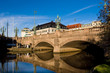Göteborg bridge reflects in water Göteborg bridge reflects in water