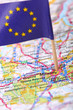 Close up of a road map of Milano