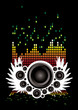 Abstract illustrated musical background with speakers