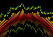 Graphical equaliser readout in red and yellow