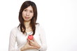 young woman with a heart