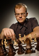 Chess master making smart move
