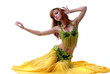 Photo: beautiful girl dances east dance isolated on a white beautiful girl dances east dance isolated on a white