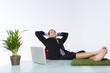 Happy, "green" businessman