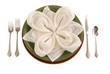 Elegant table setting with plates cloth napkin silverware