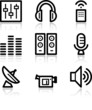 Media black contour web icons V2
