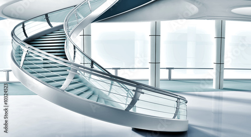 Illustration: modern interior with stair modern interior with stair