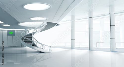Illustration: modern interior with stair modern interior with stair