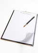 Curled page on clipboard