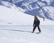 Extreme sport - ski vacation in France white snow