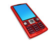 red mobile phone isolated on white red mobile phone isolated on white