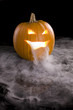 Jack-o-Lantern with mist pouring from it's mouth Jack-o-Lantern with mist pouring from it's mouth